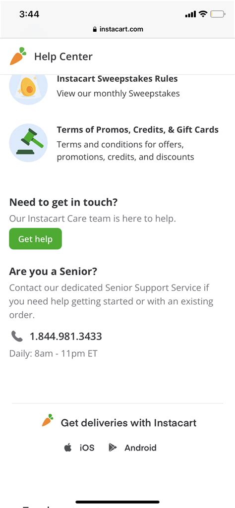 instacart customer service for problem.